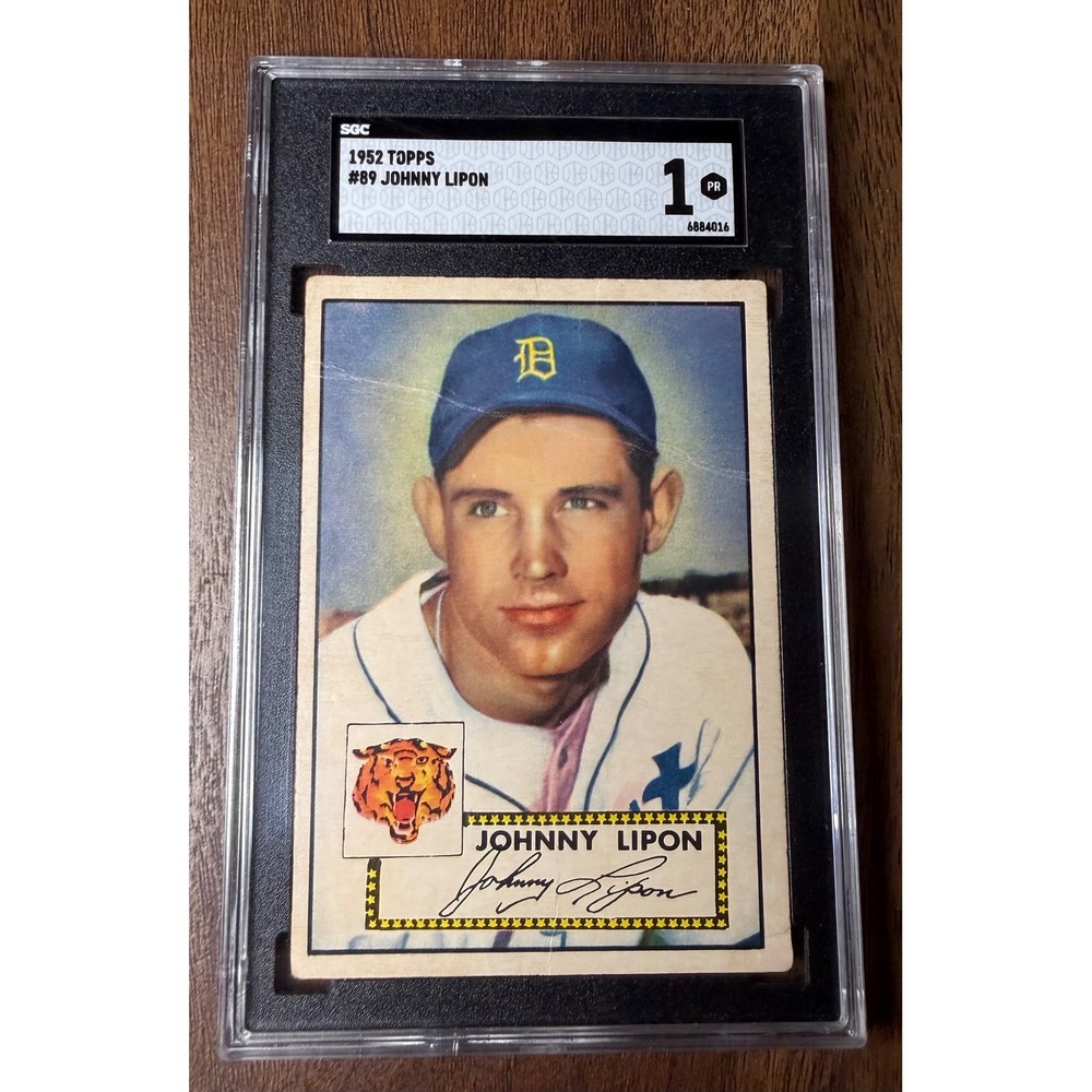 1952 Topps Johnny Lipon #89 Detroit Tigers SGC 1 PR Poor Vintage Baseball Card